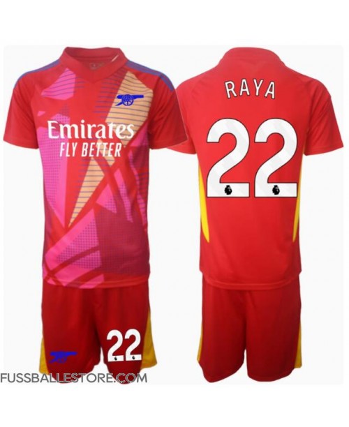 Günstige Arsenal David Raya #22 Torwart Auswärts Trikotsatzt Kinder 2024-25 Kurzarm (+ Kurze Hosen)